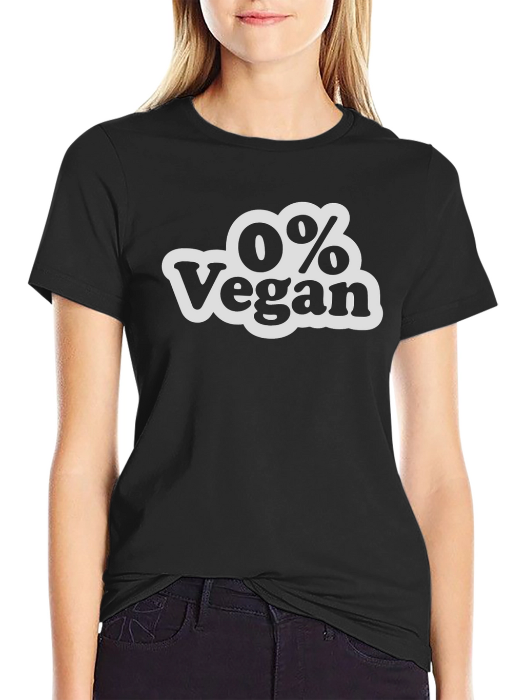 0% Vegan Slogan T-Shirt - Bold Statement Tee