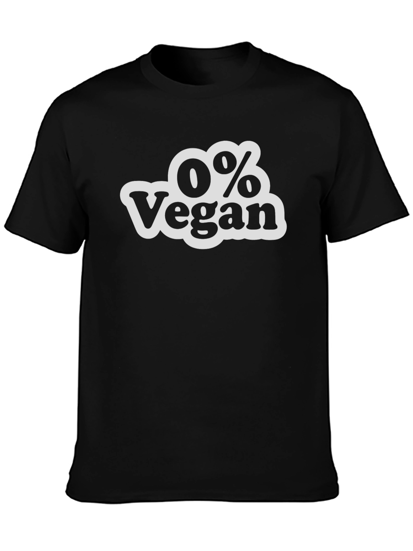 0% Vegan Slogan T-Shirt - Bold Statement Tee