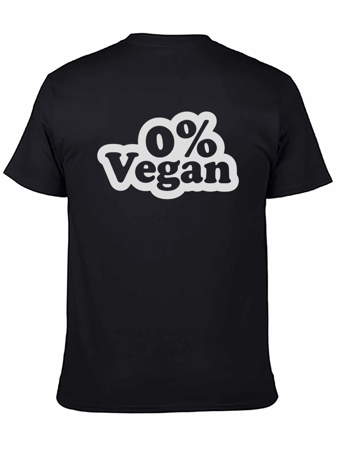 0% Vegan Slogan T-Shirt - Bold Statement Tee