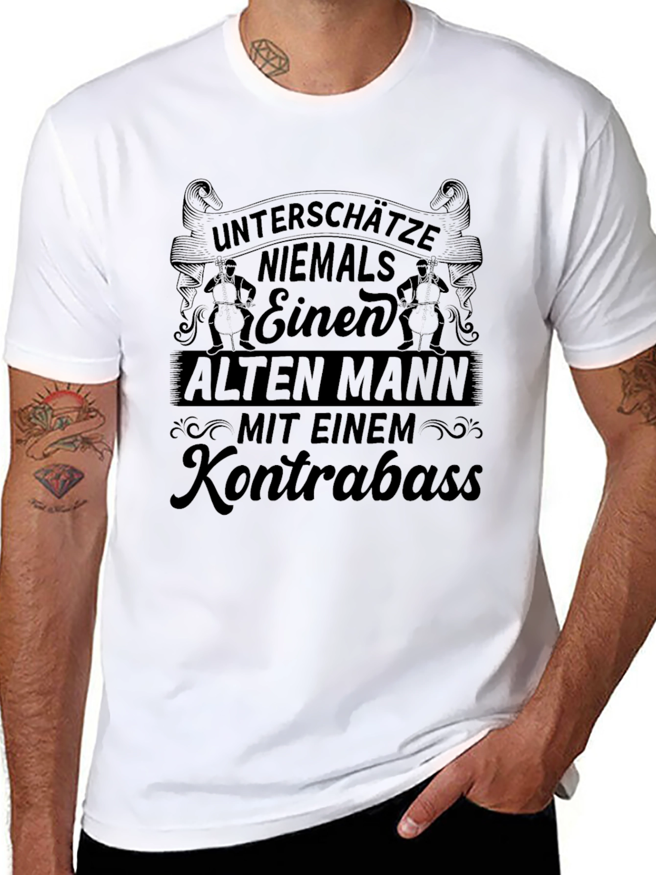Funny Old Man & Bass T-Shirt