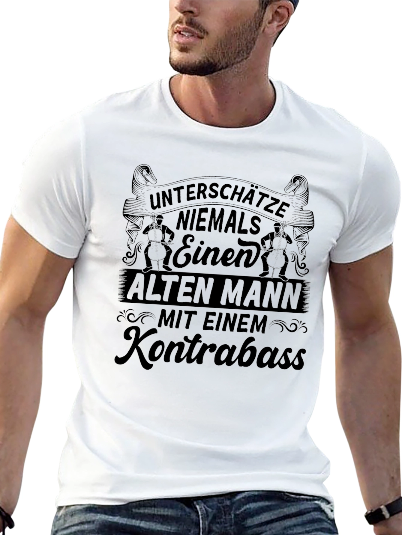 Funny Old Man & Bass T-Shirt