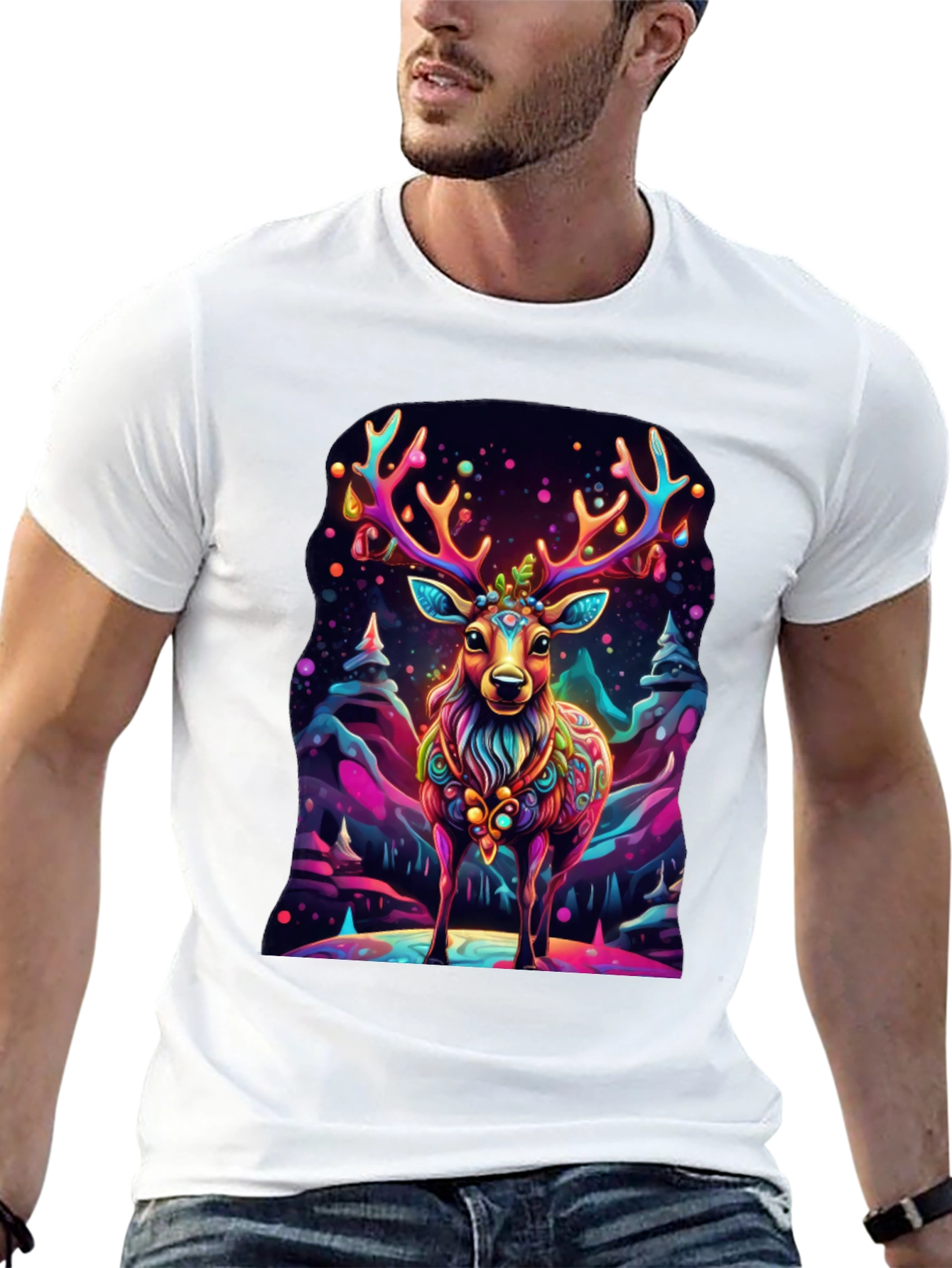 Vibrant Deer Graphic Tee