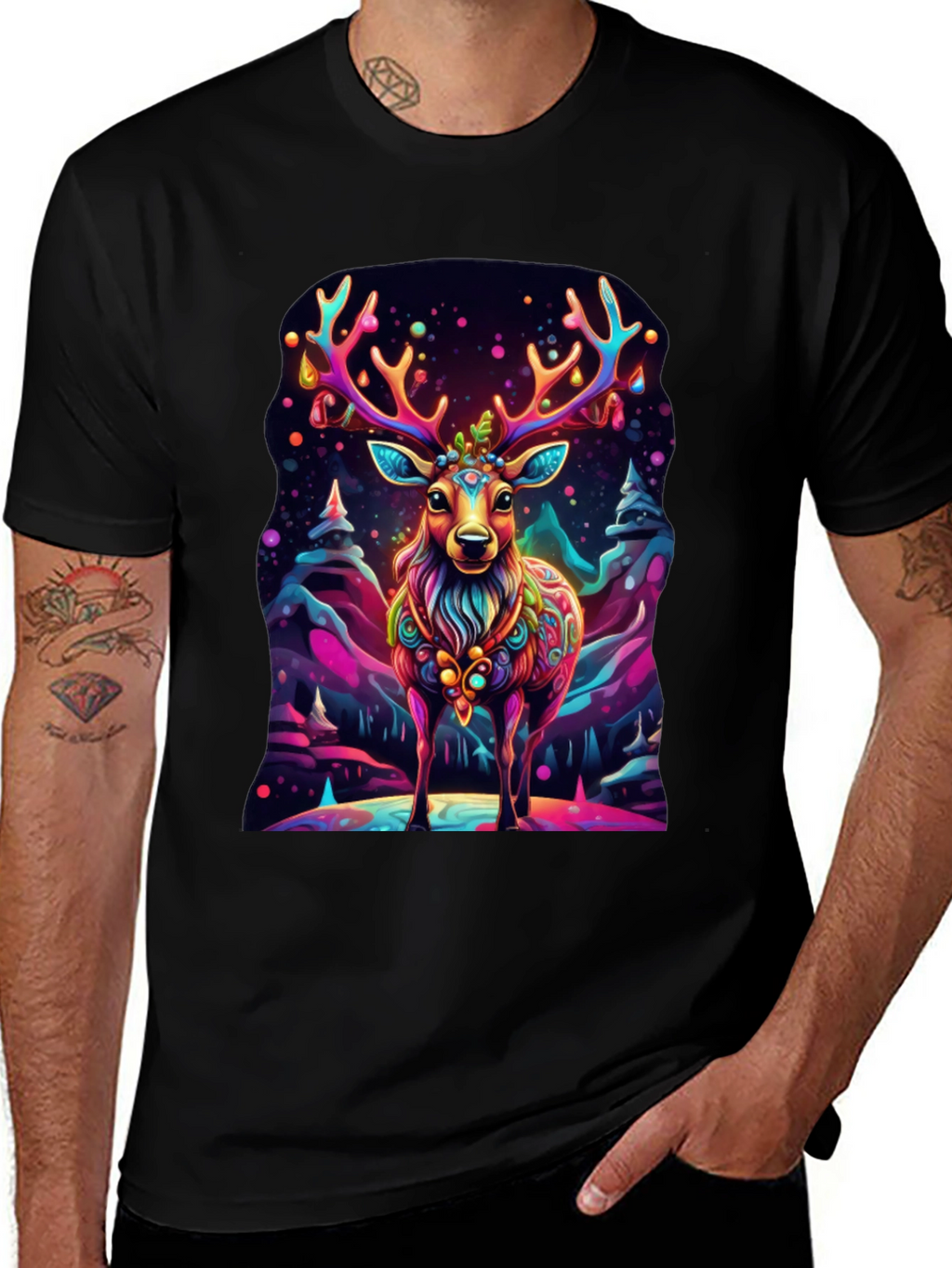 Vibrant Deer Graphic Tee
