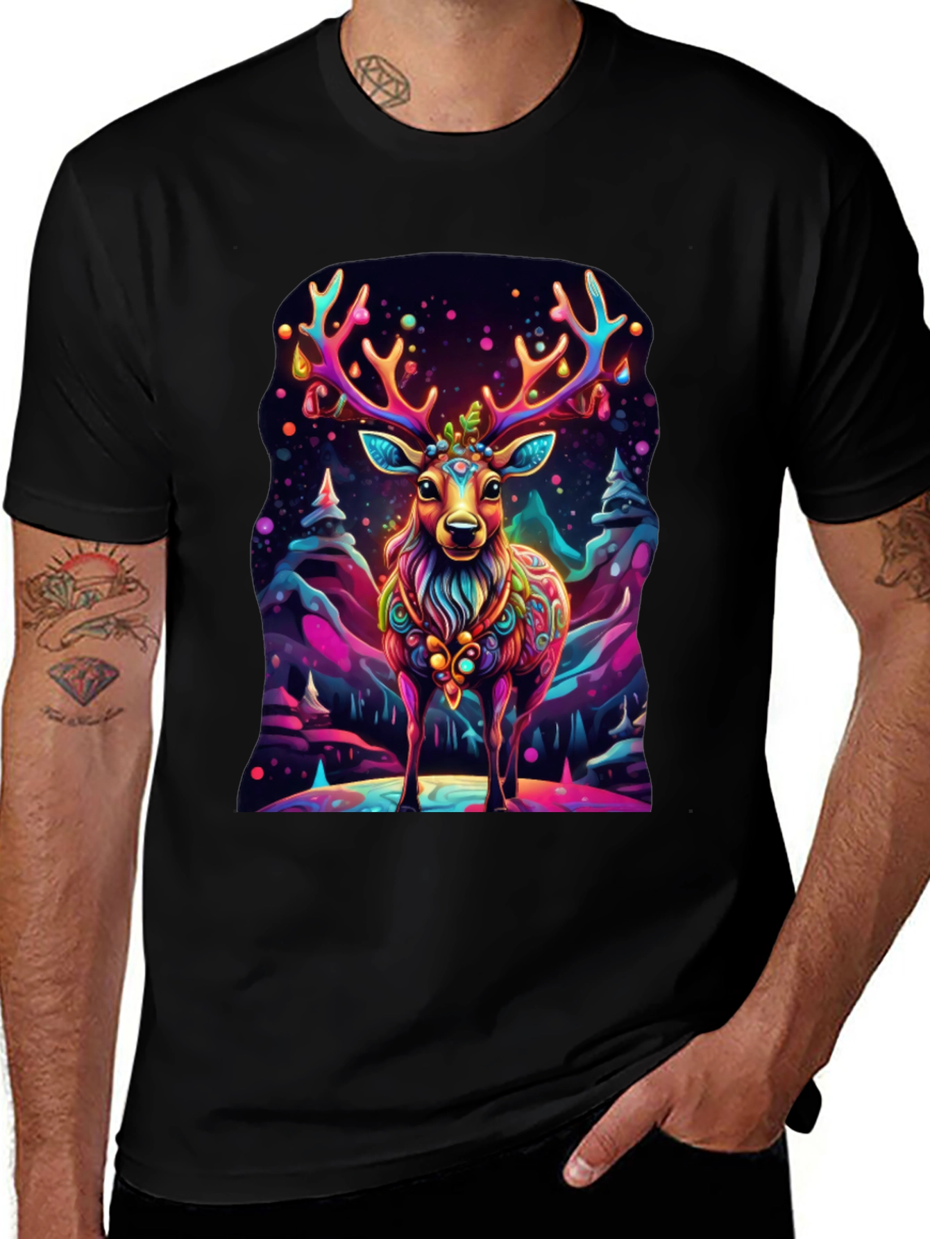 Vibrant Deer Graphic Tee