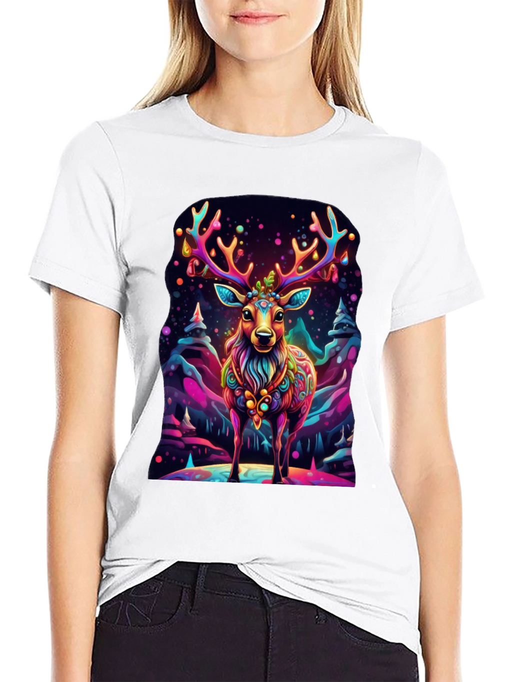 Vibrant Deer Graphic Tee