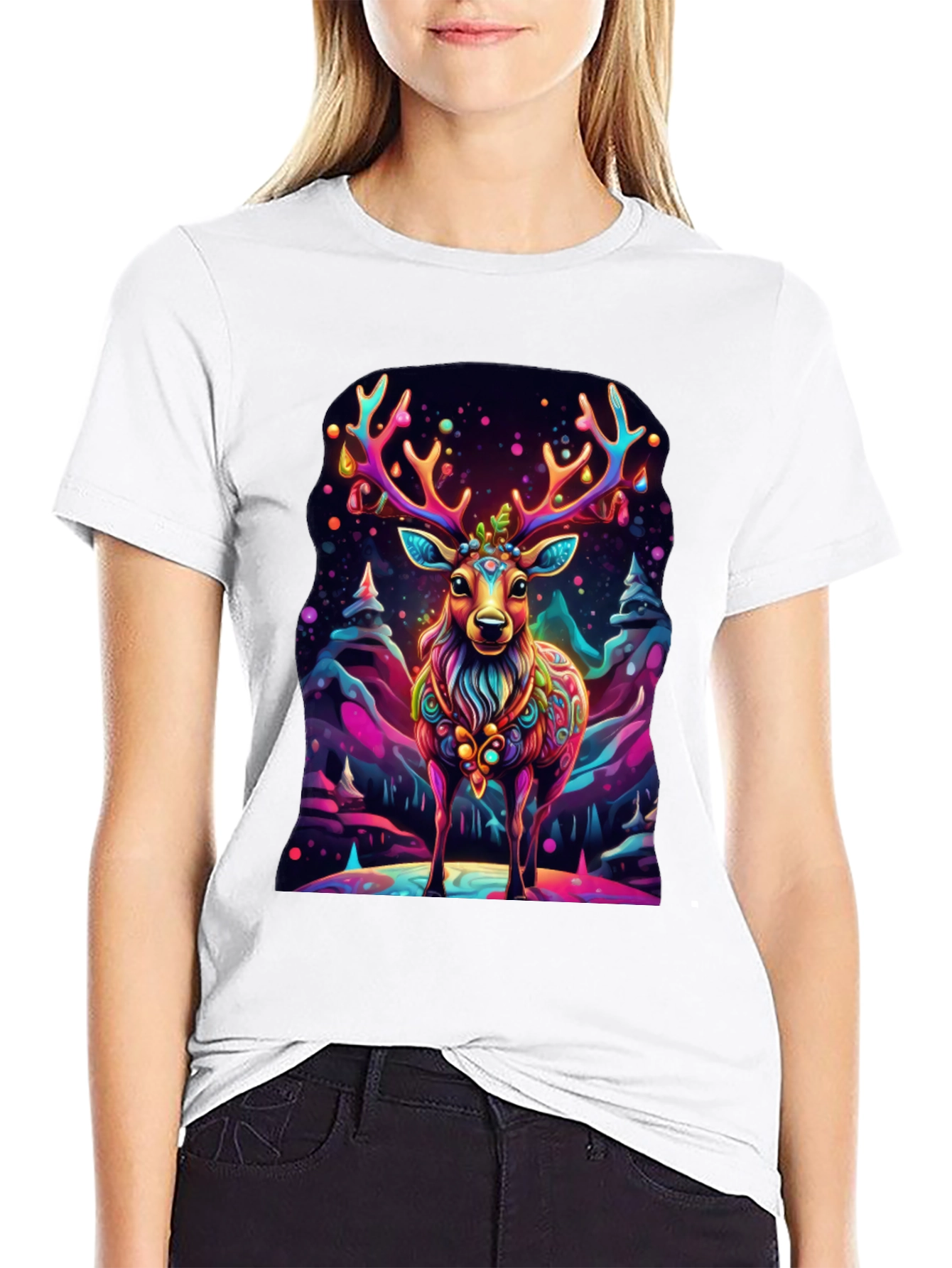 Vibrant Deer Graphic Tee