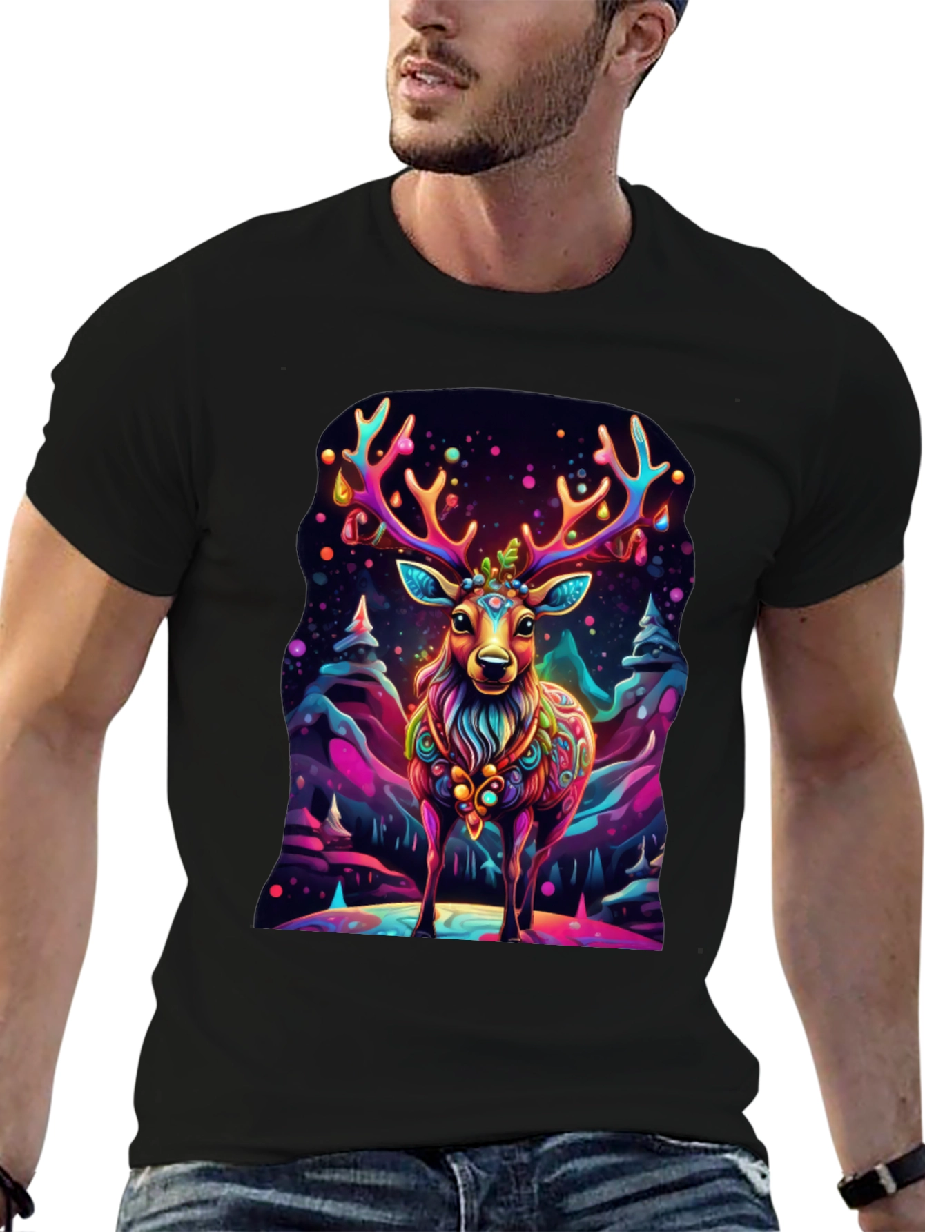 Vibrant Deer Graphic Tee