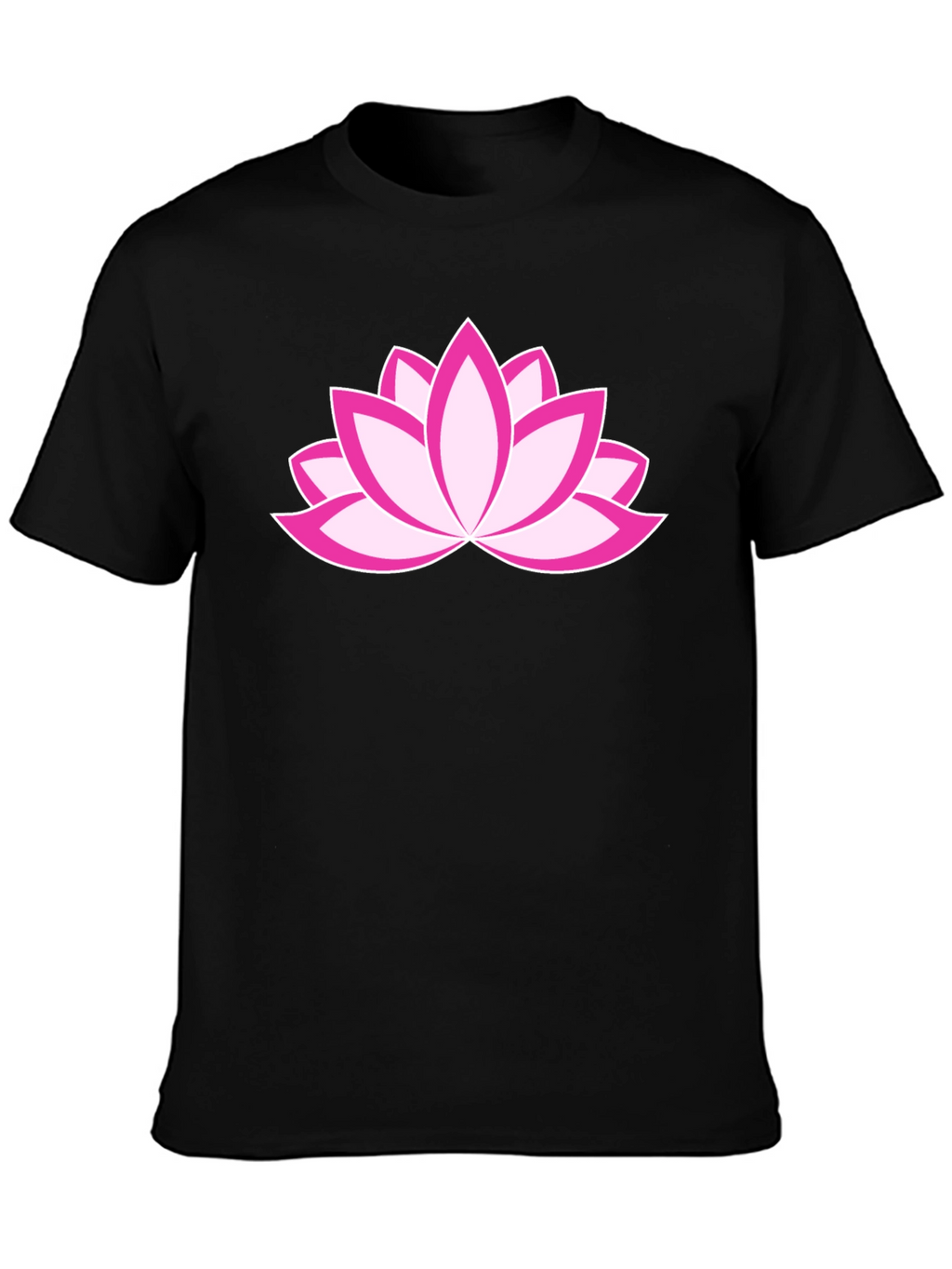 Lotus Flower Graphic Black T-Shirt