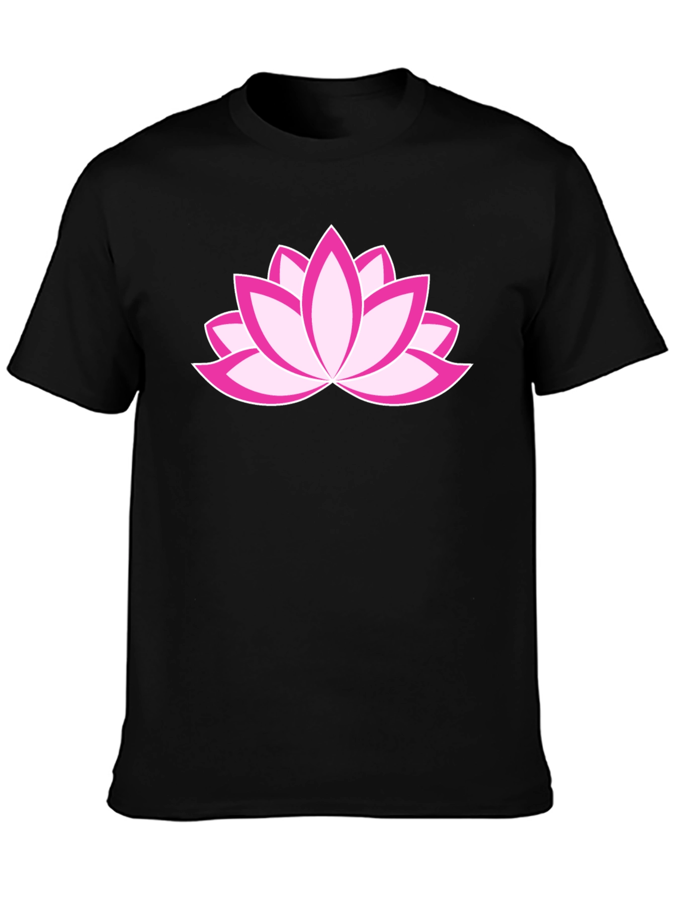 Lotus Flower Graphic Black T-Shirt
