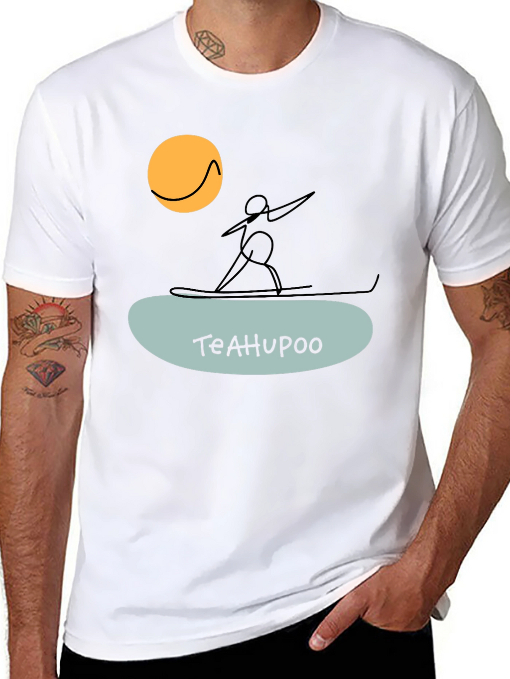 Teahupoo Surfer Graphic Tee - Black