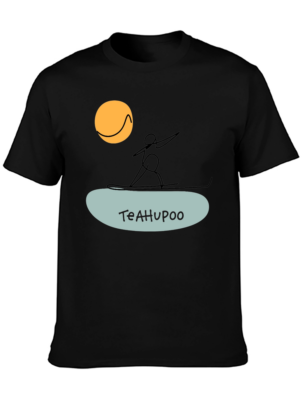 Teahupoo Surfer Graphic Tee - Black
