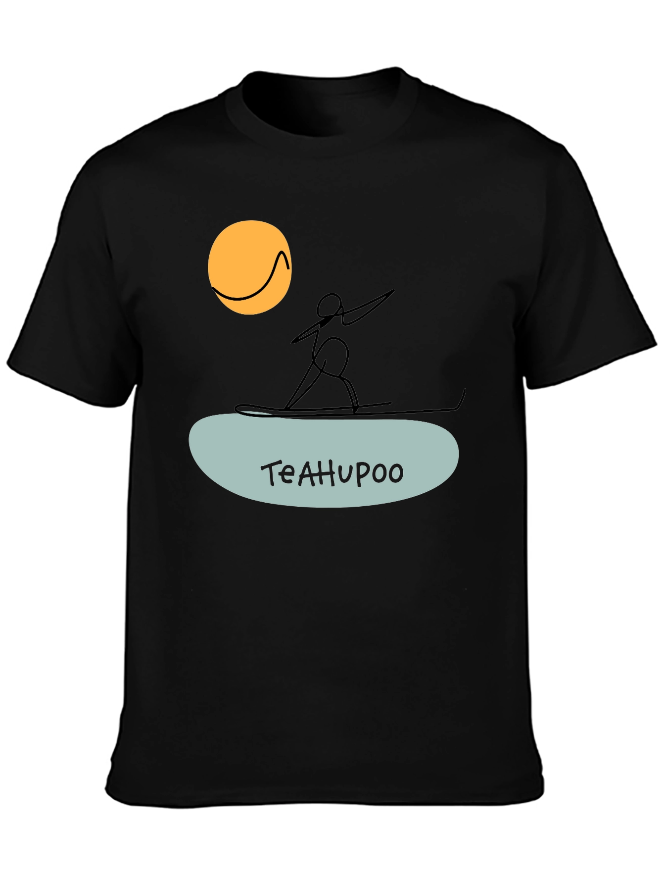 Teahupoo Surfer Graphic Tee - Black