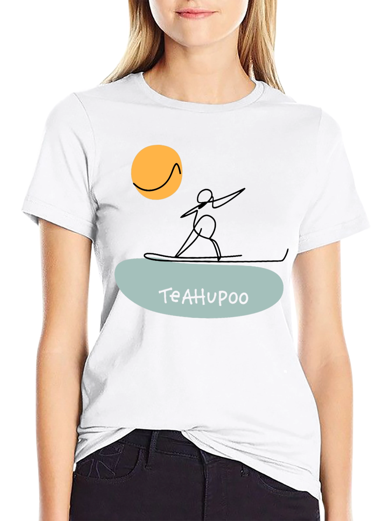 Teahupoo Surfer Graphic Tee - Black