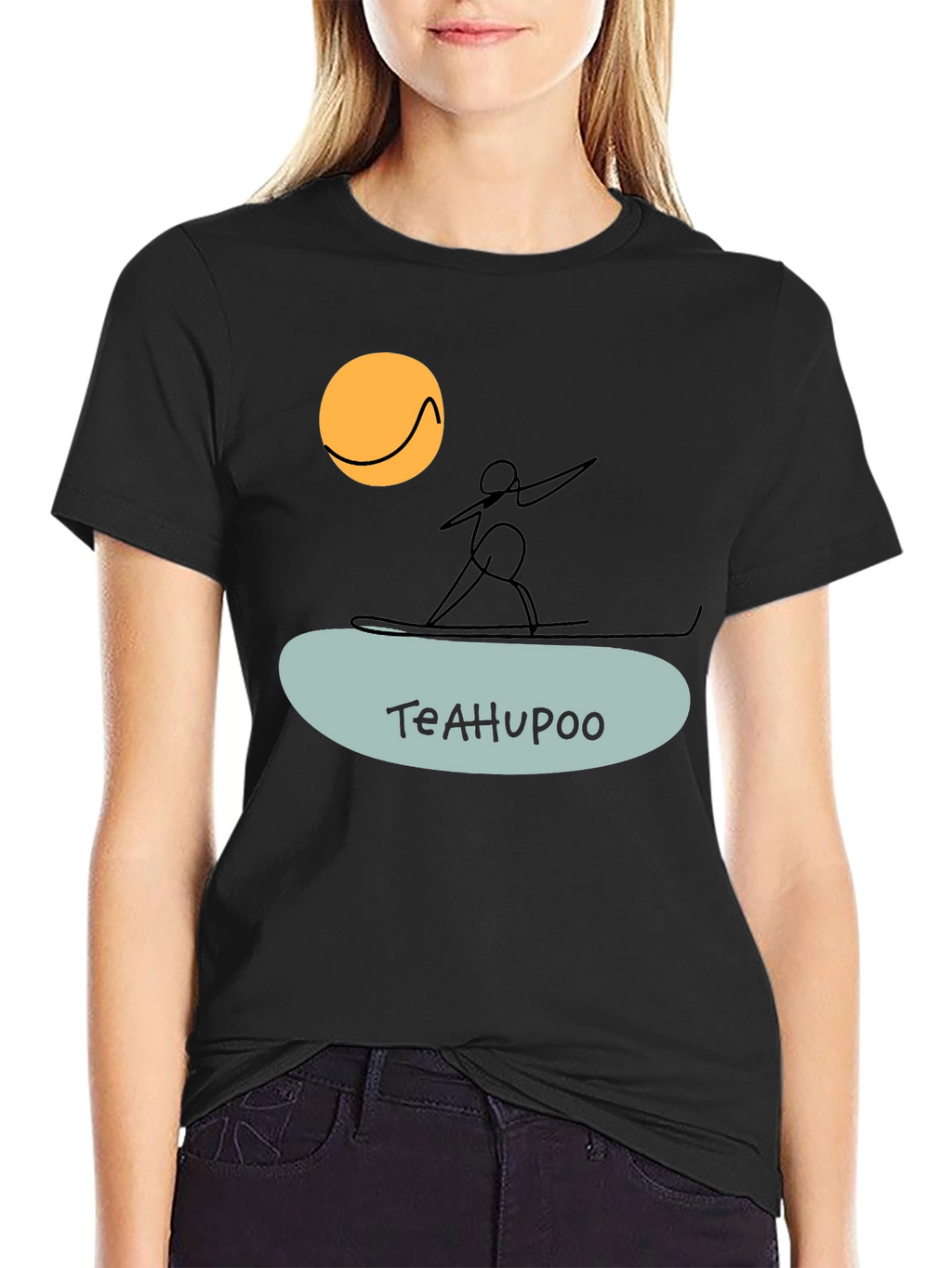 Teahupoo Surfer Graphic Tee - Black
