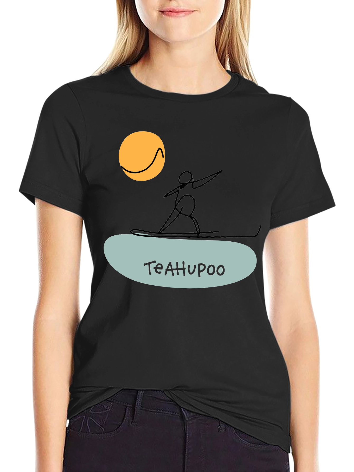 Teahupoo Surfer Graphic Tee - Black