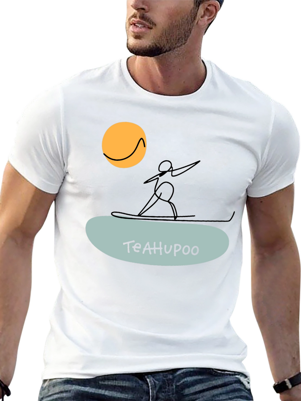 Teahupoo Surfer Graphic Tee - Black