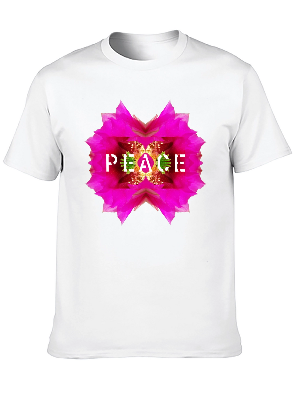 Peace Flower Graphic Black T-Shirt