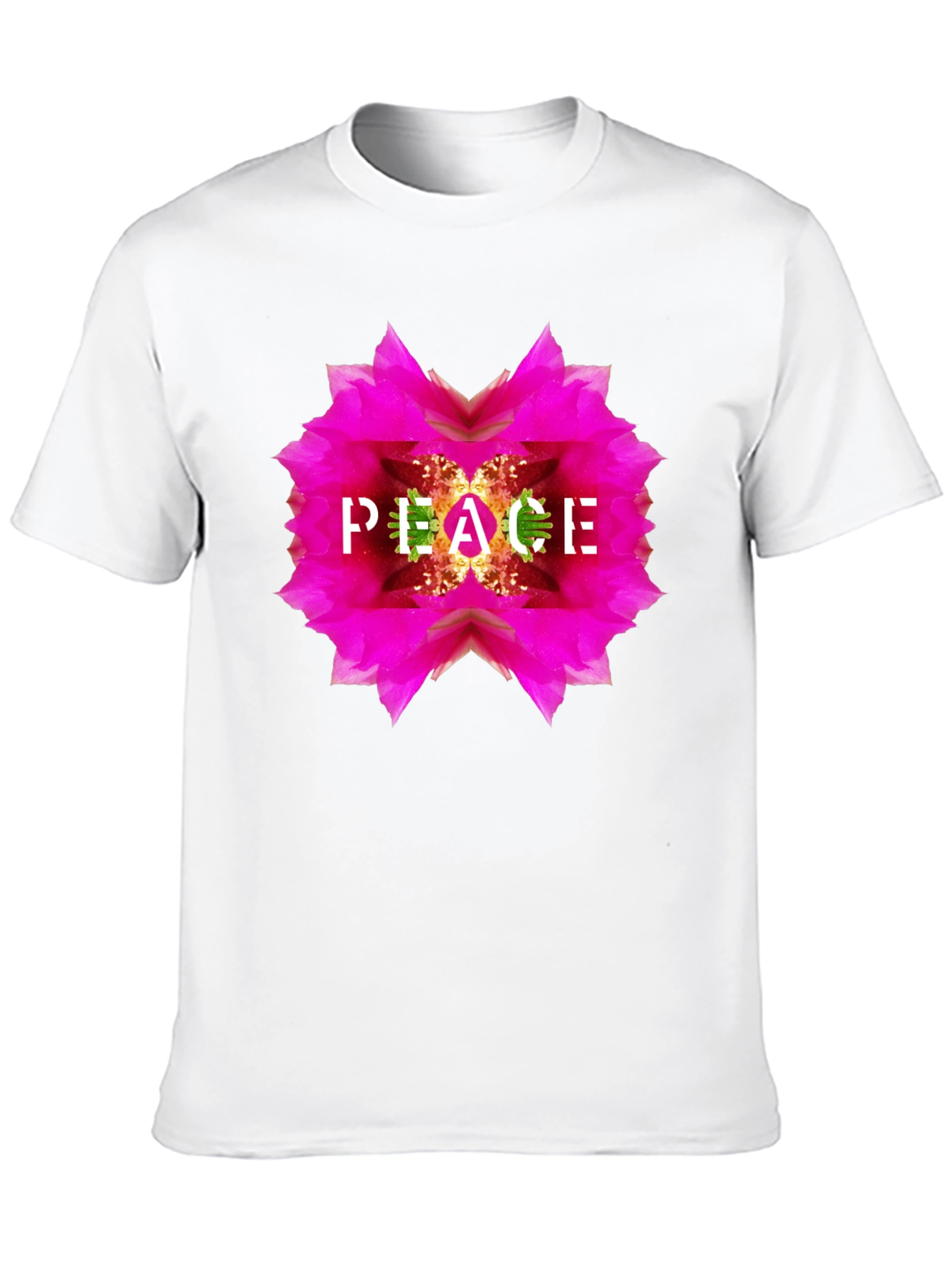 Peace Flower Graphic Black T-Shirt
