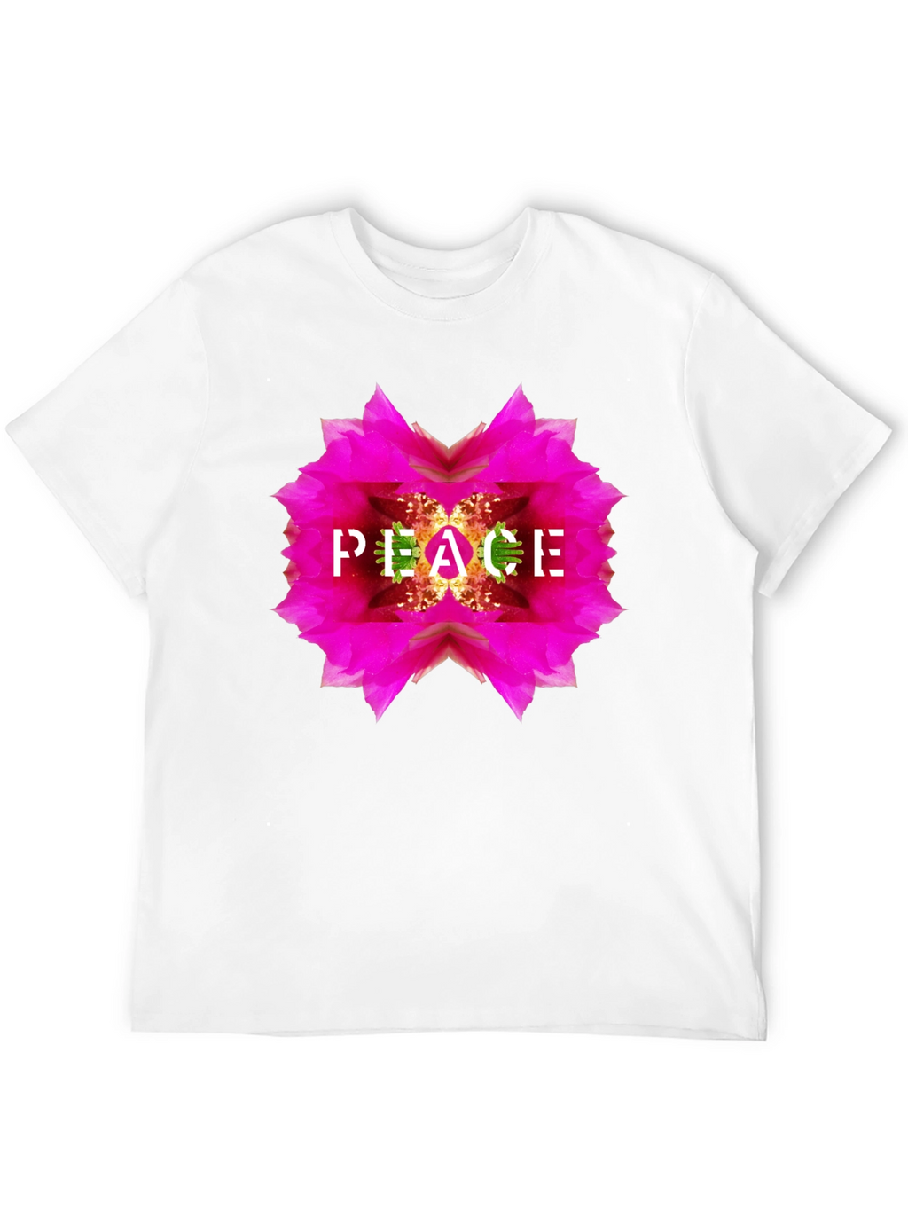 Peace Flower Graphic Black T-Shirt