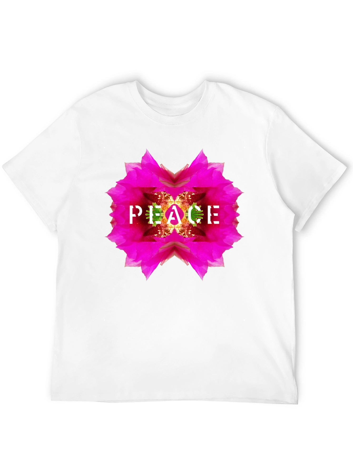 Peace Flower Graphic Black T-Shirt