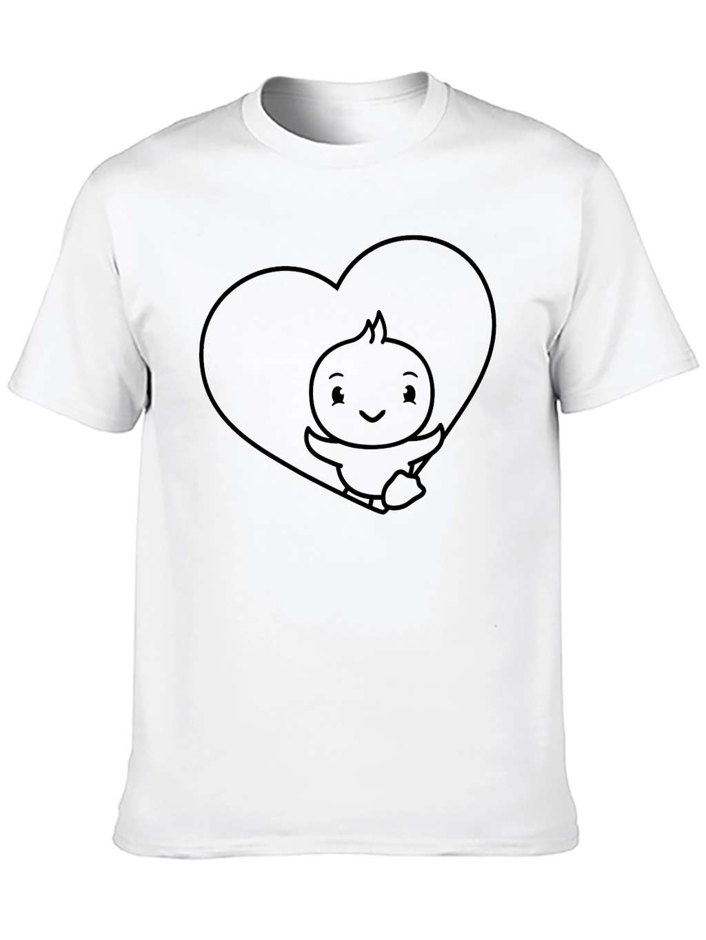 Cute Cartoon Chick Heart T-Shirt