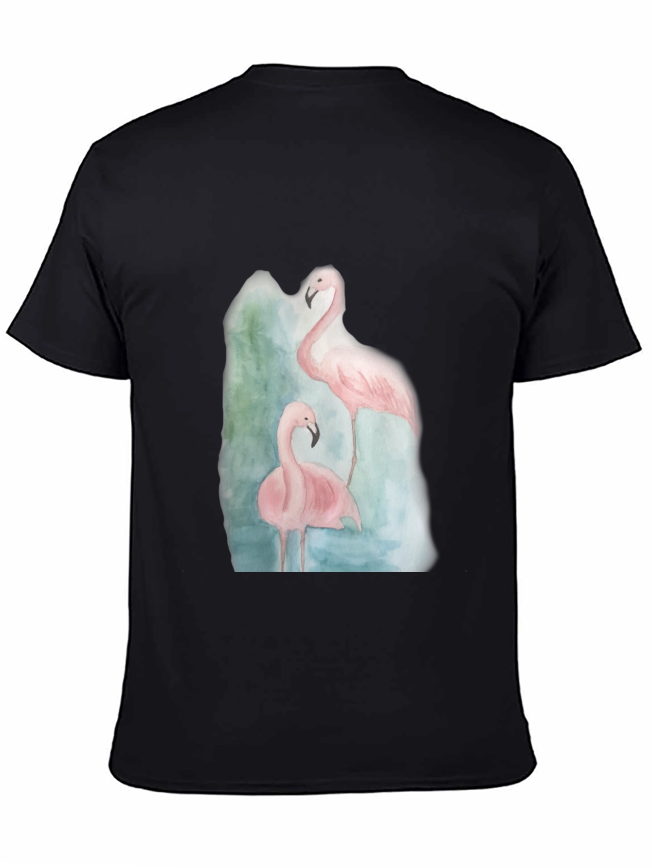 Flamingo Graphic Tee - Black Cotton Casual Shirt