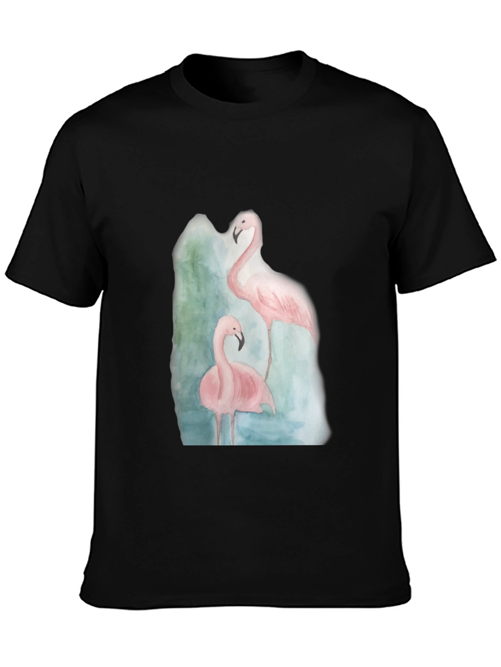 Flamingo Graphic Tee - Black Cotton Casual Shirt