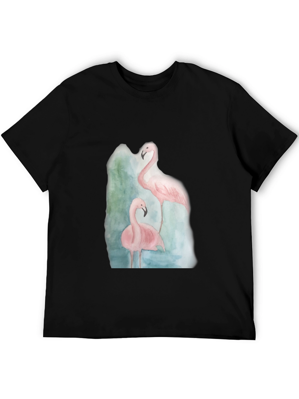 Flamingo Graphic Tee - Black Cotton Casual Shirt