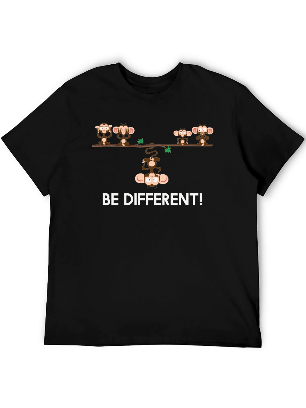 Be Different Monkey Graphic T-Shirt - Black