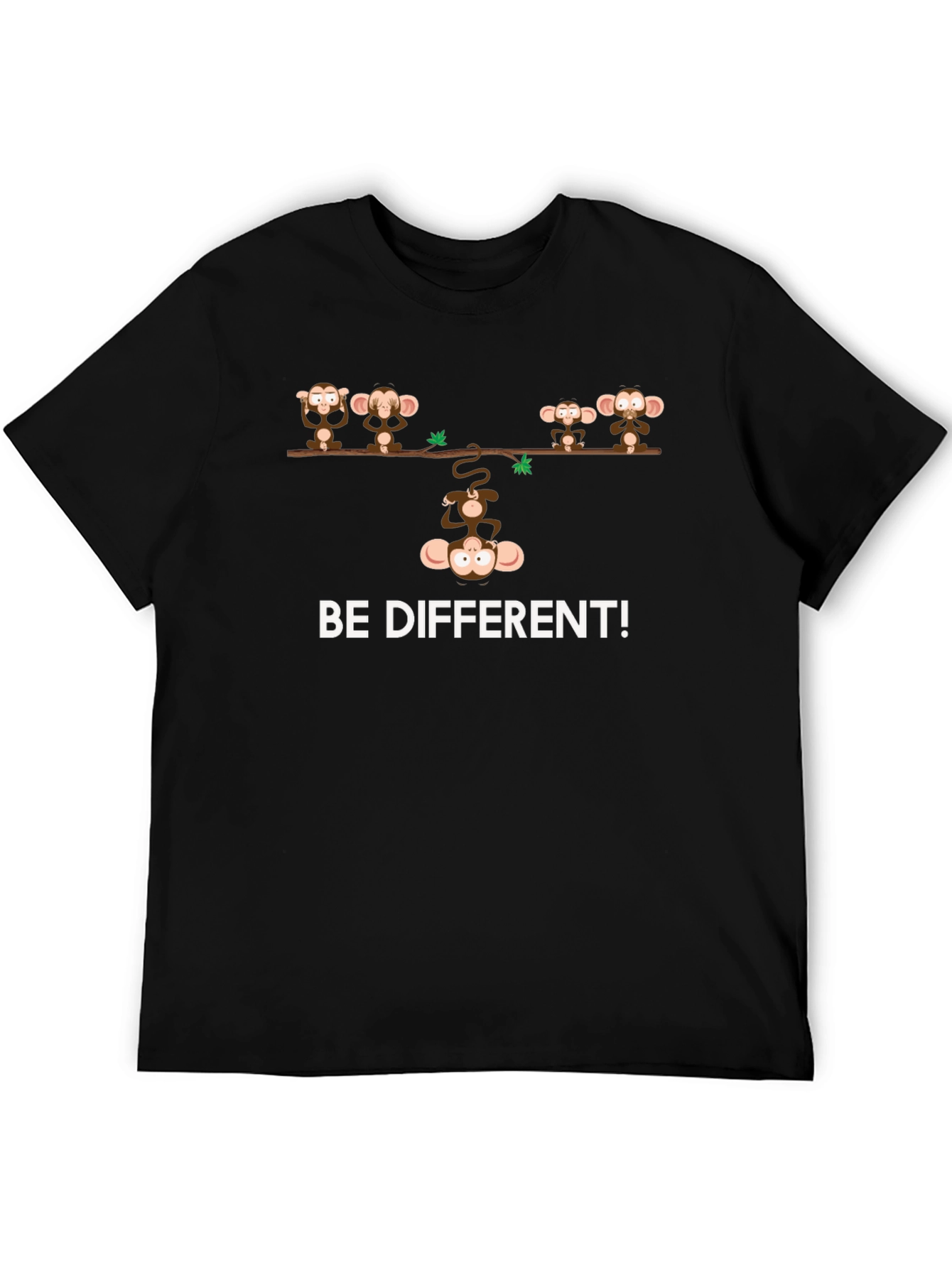 Be Different Monkey Graphic T-Shirt - Black
