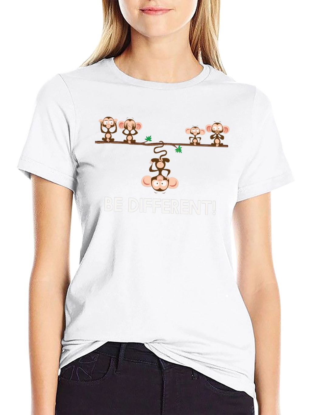 Be Different Monkey Graphic T-Shirt - Black