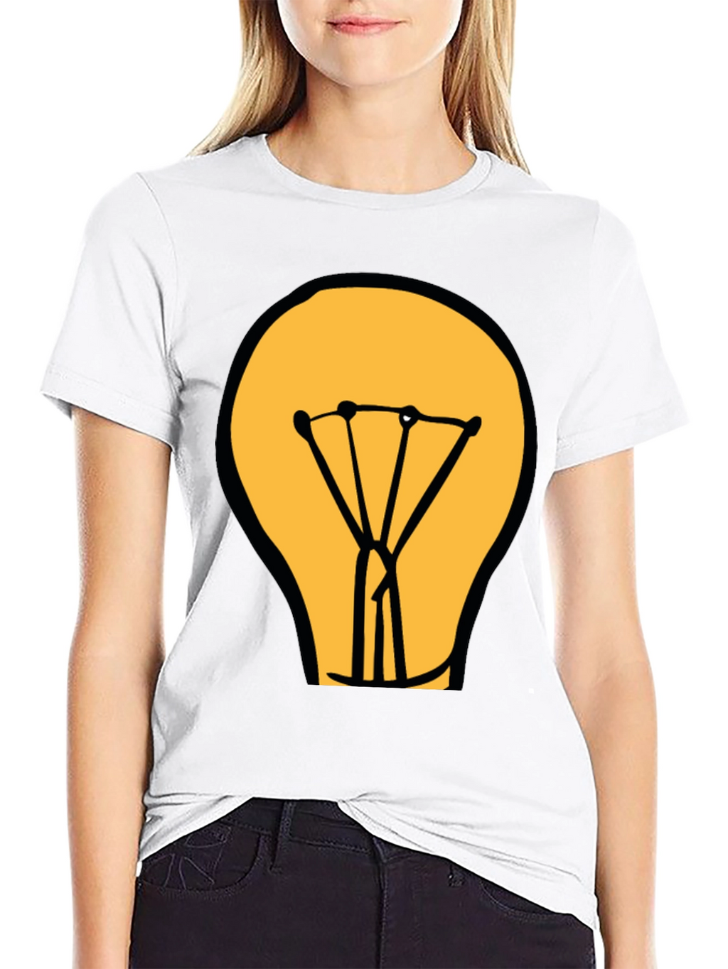Light Bulb Graphic Black T-Shirt