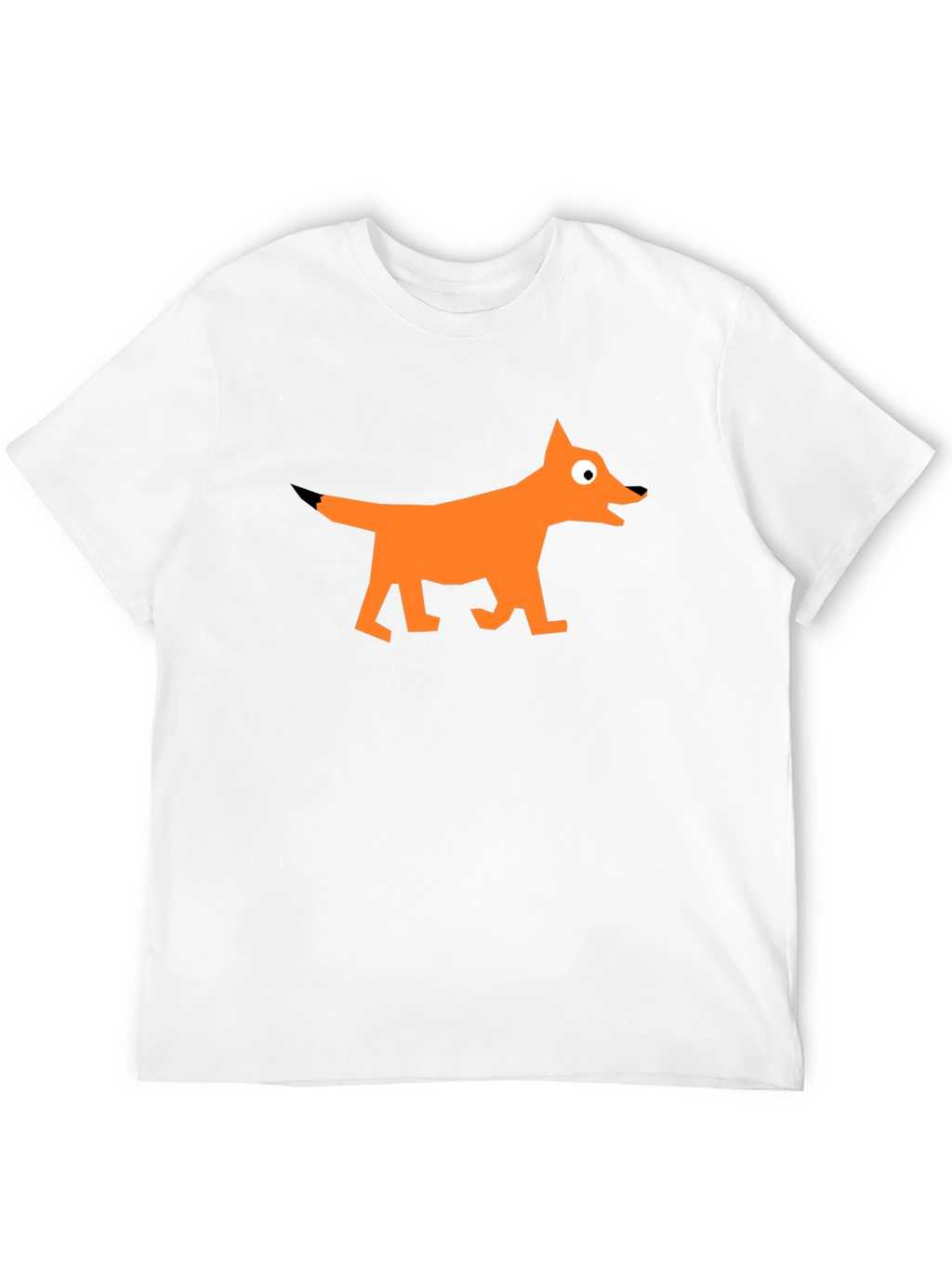 Geometric Fox Graphic Black T-Shirt