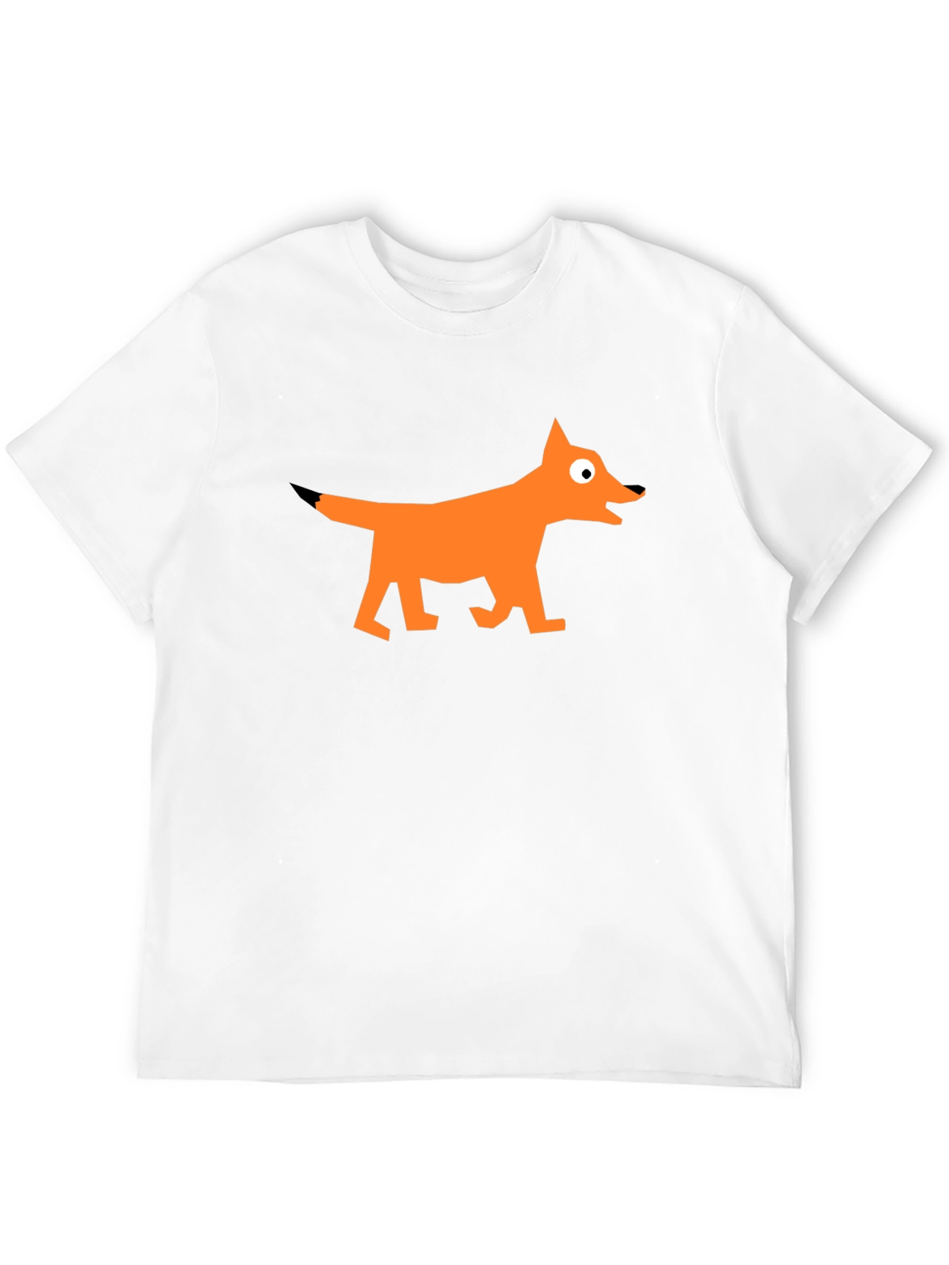Geometric Fox Graphic Black T-Shirt