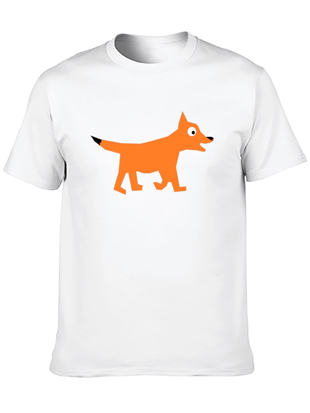 Geometric Fox Graphic Black T-Shirt
