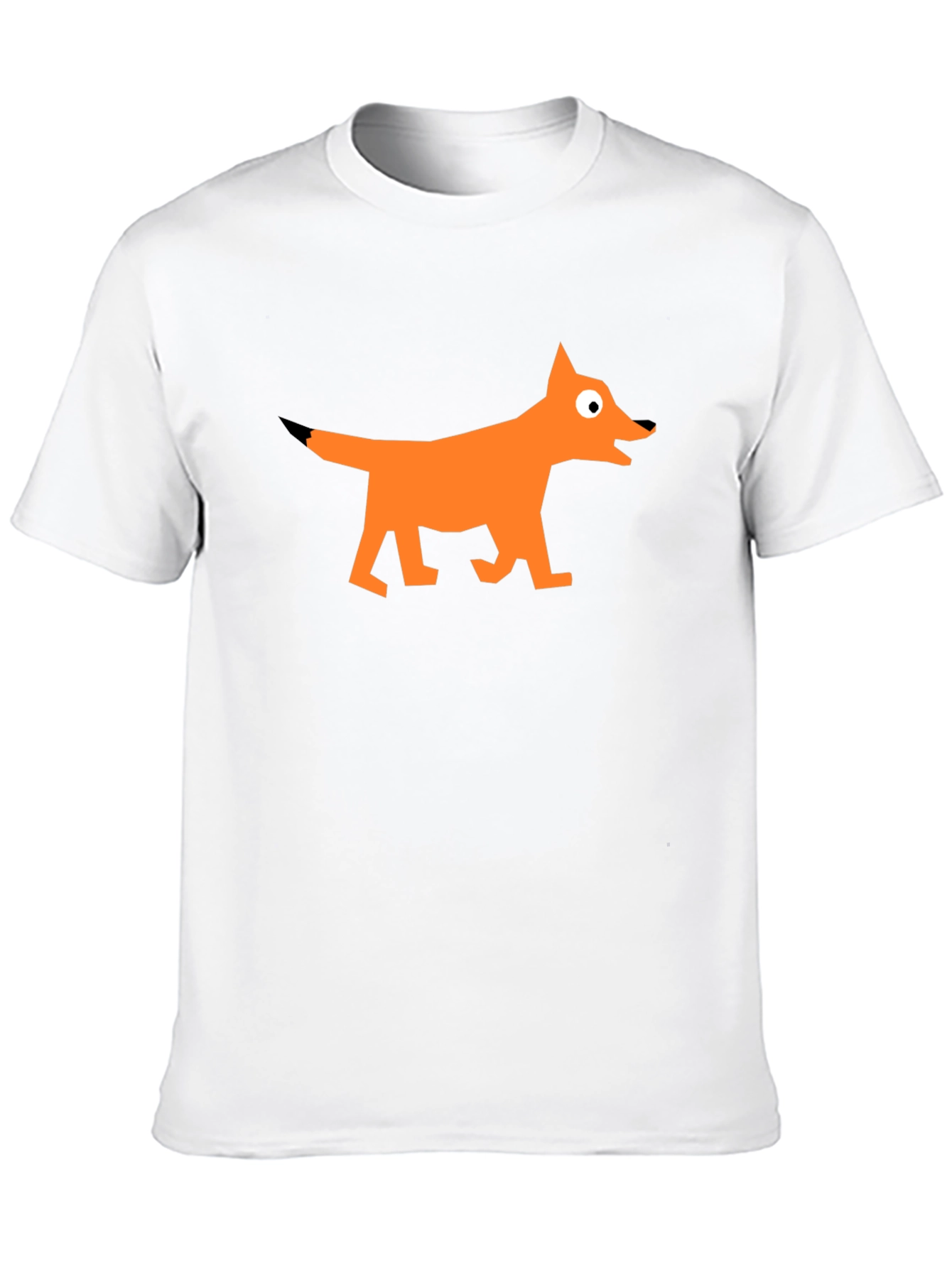 Geometric Fox Graphic Black T-Shirt