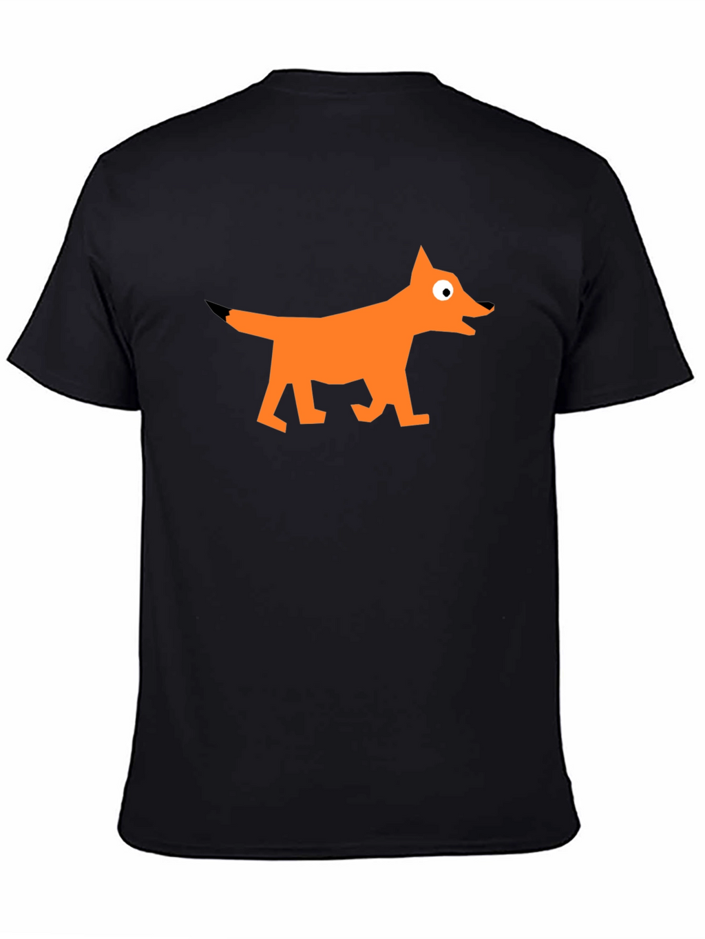 Geometric Fox Graphic Black T-Shirt