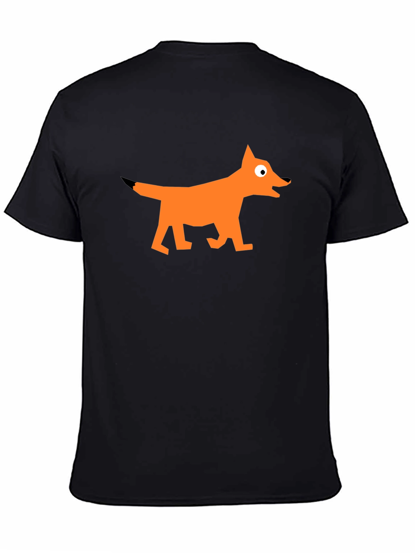 Geometric Fox Graphic Black T-Shirt