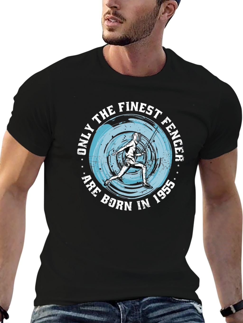 Finest Fencer Born in 1955 Black T-Shirt