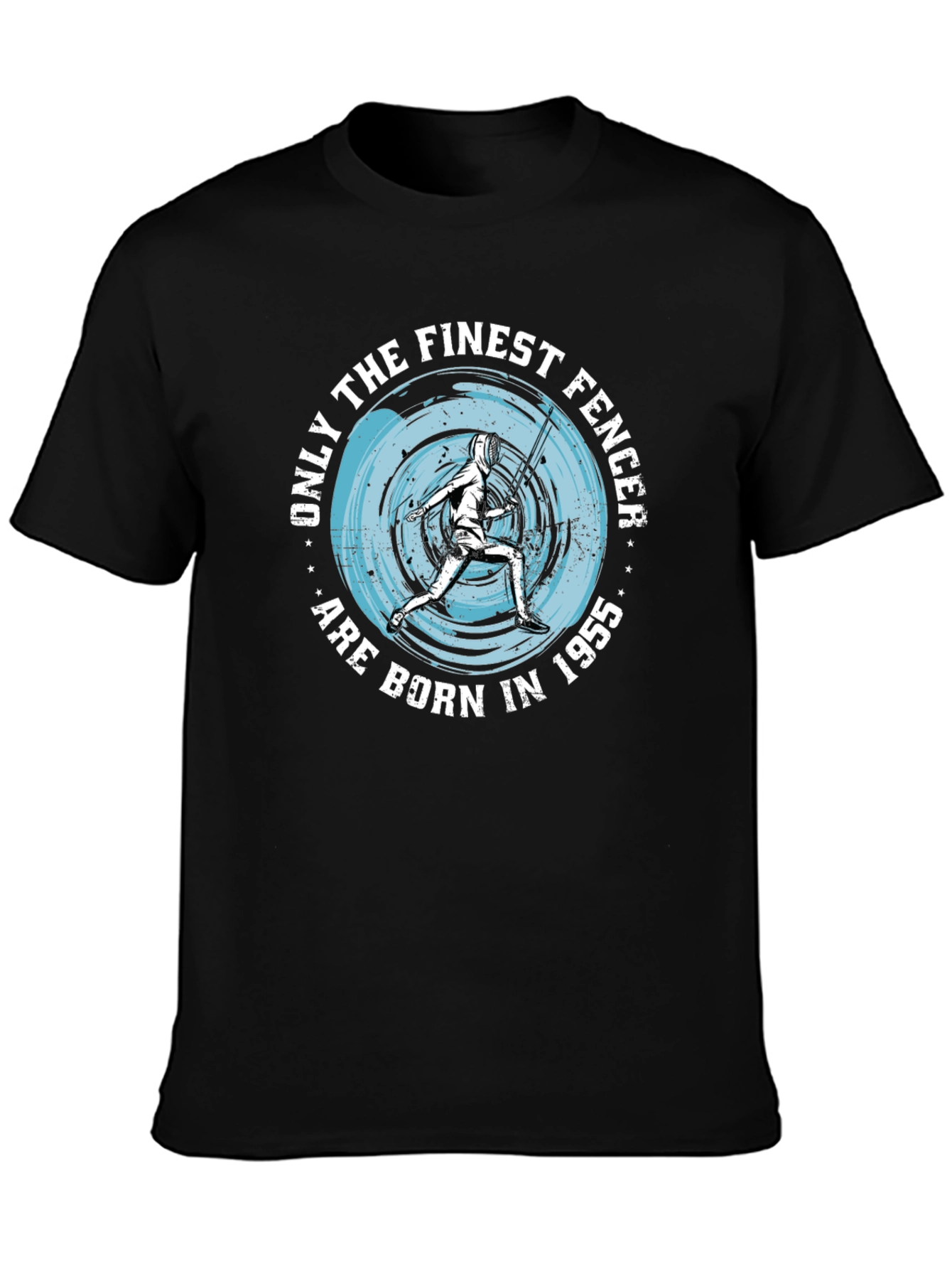 Finest Fencer Born in 1955 Black T-Shirt