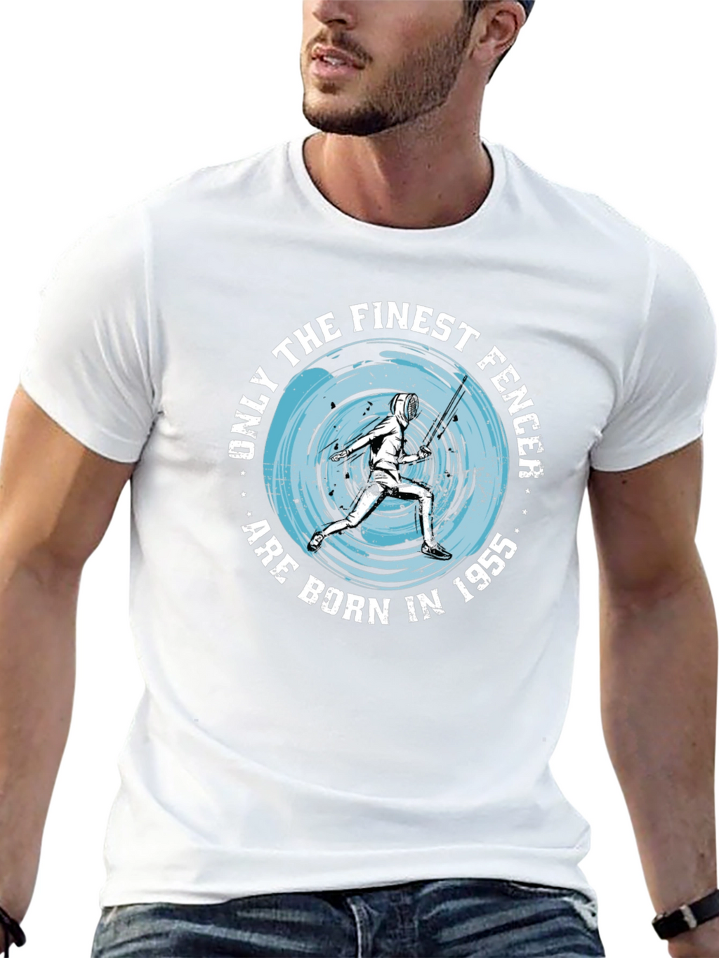 Finest Fencer Born in 1955 Black T-Shirt