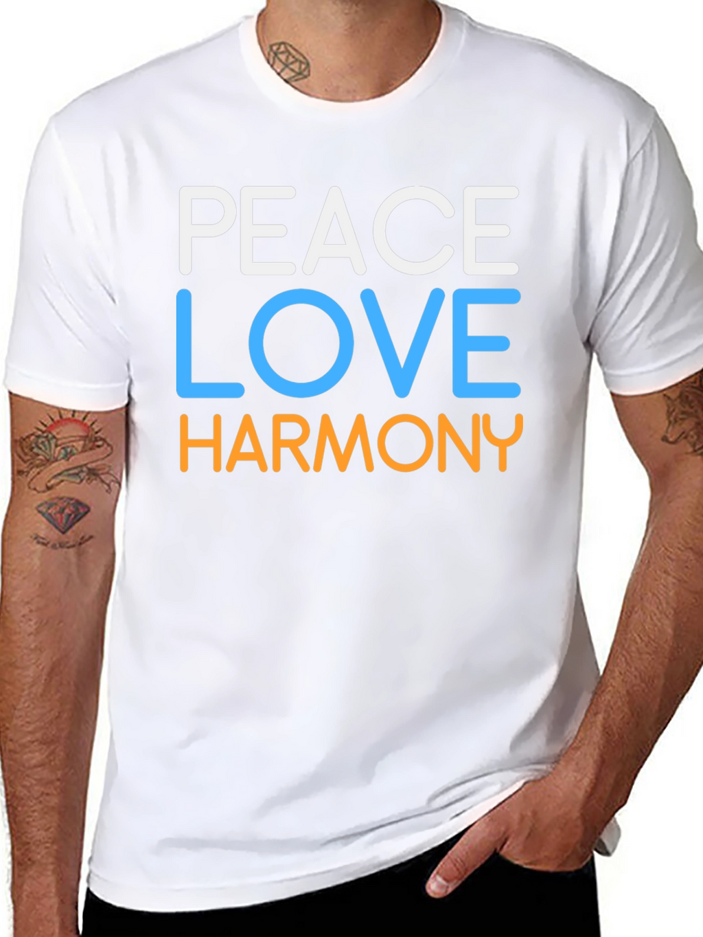 Peace Love Harmony Graphic Tee - Black