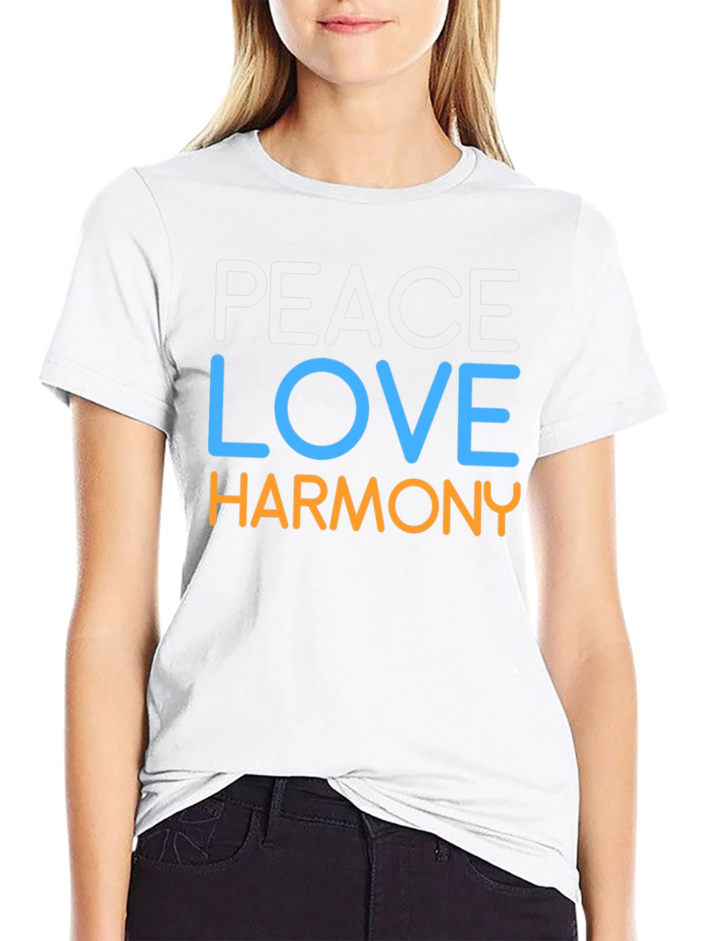 Peace Love Harmony Graphic Tee - Black