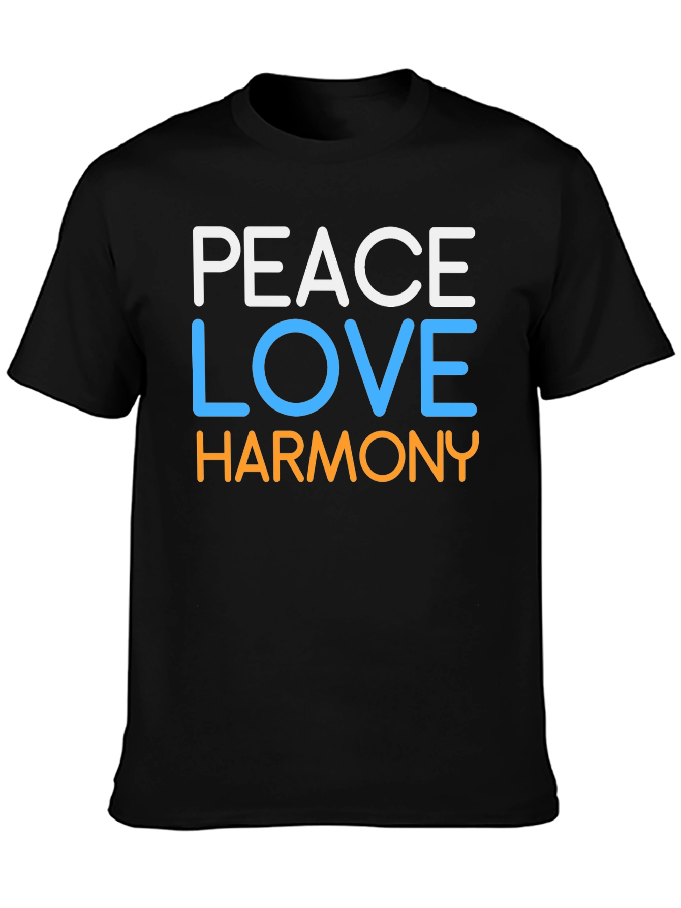 Peace Love Harmony Graphic Tee - Black