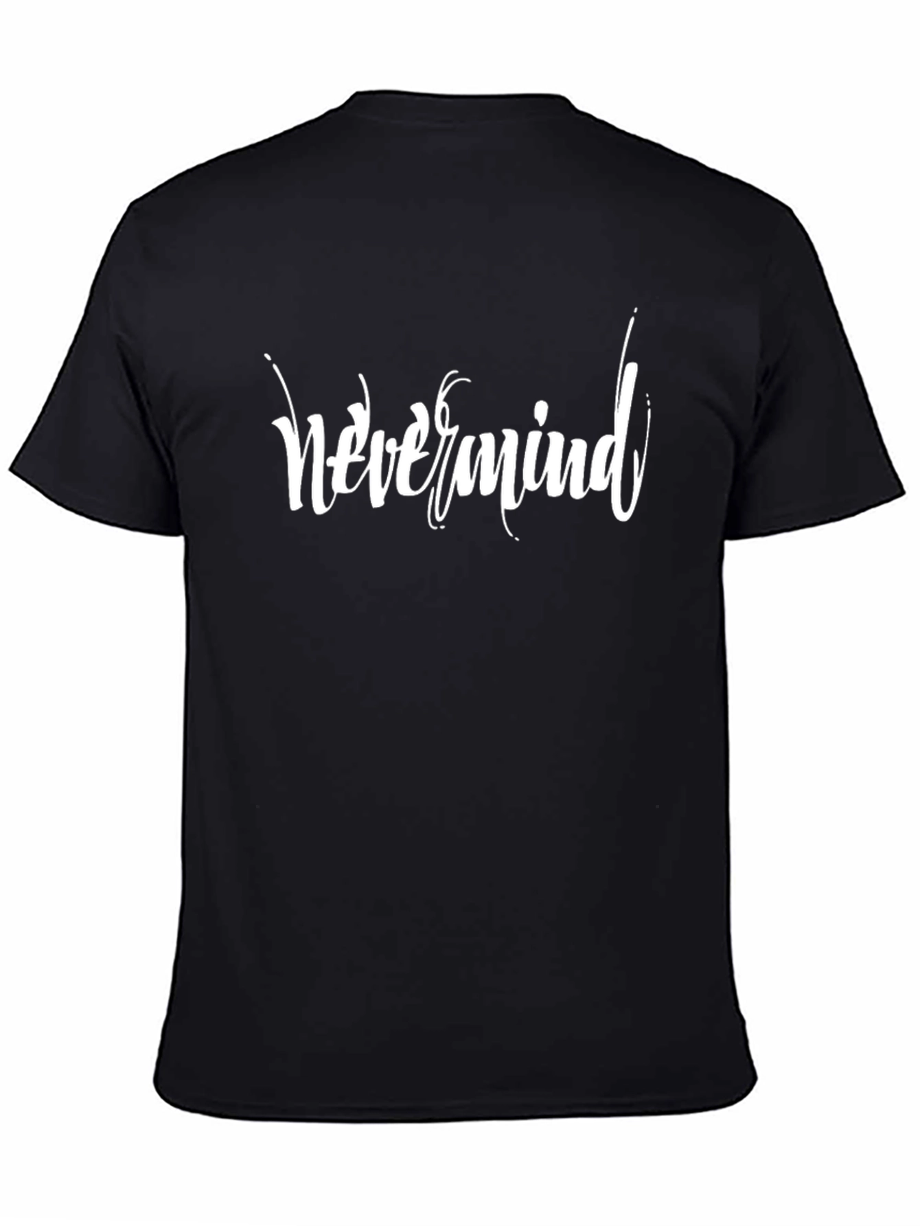 Nevermind Graphic Tee - Black Cotton Comfort