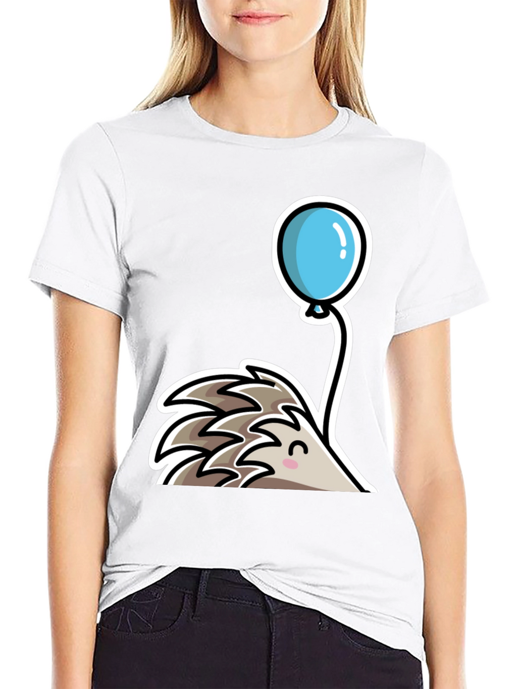 Cute Hedgehog with Balloon T-Shirt - Whimsical Design