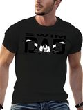 Swim Dad T-Shirt - Black Graphic Tee