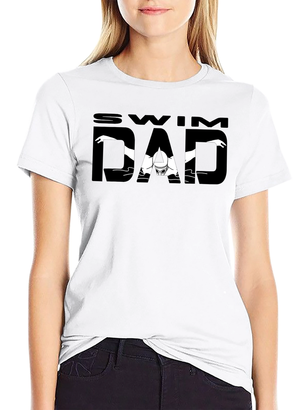 Swim Dad T-Shirt - Black Graphic Tee