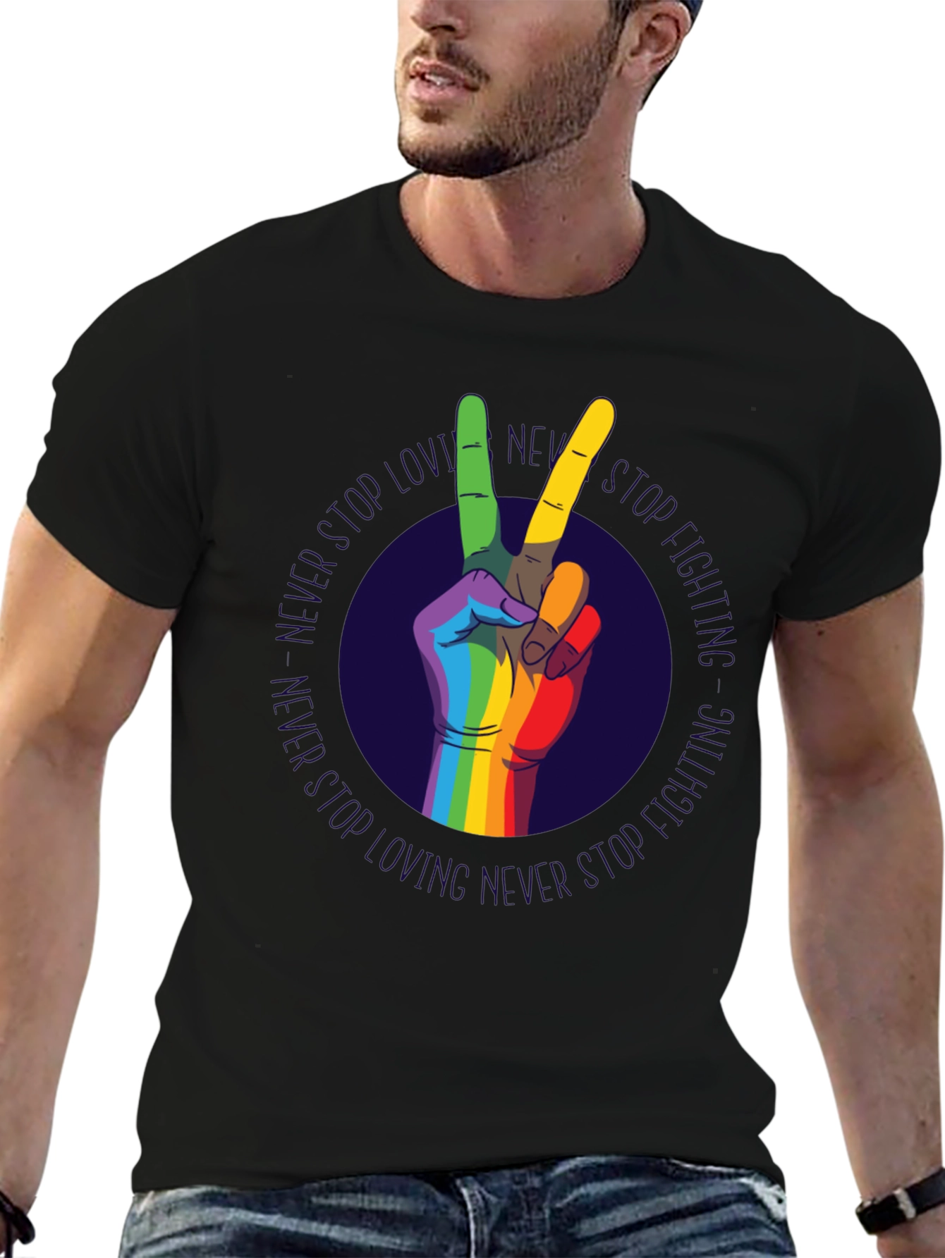 Pride Rainbow Peace Sign T-Shirt - Unisex Style