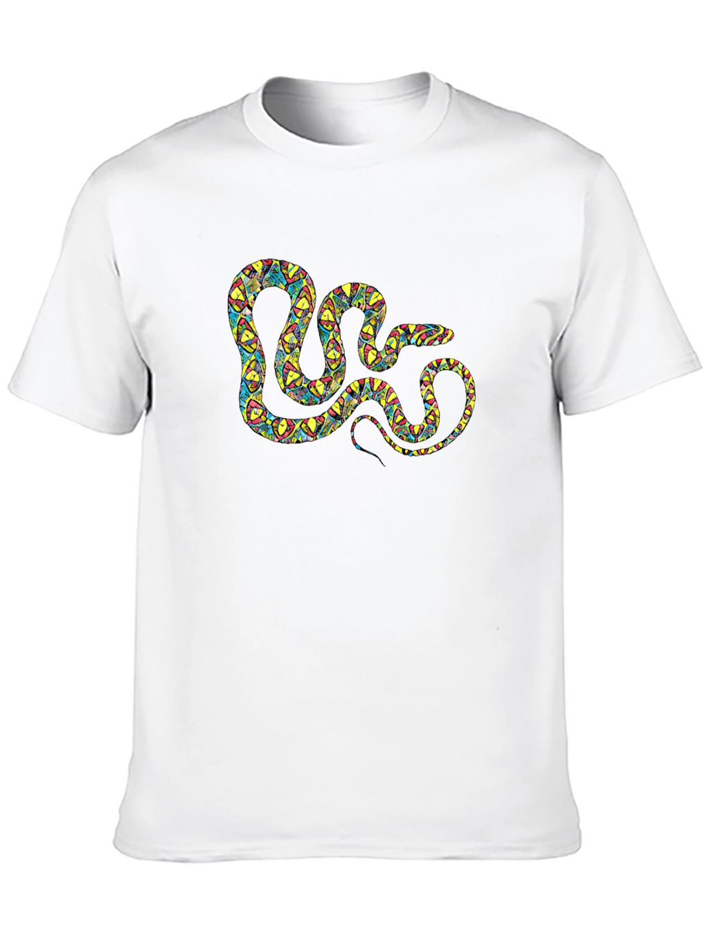 Patterned Snake Graphic Black T-Shirt